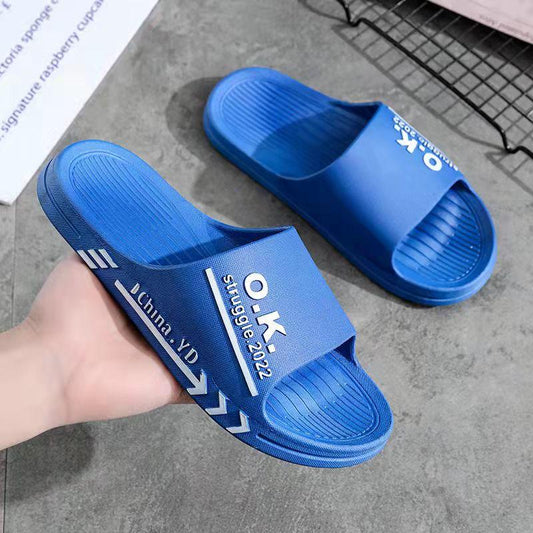 Men's Slippers Summer Home Soft Bottom Non-slip Bathroom Slippers Go Out Personality Flip Flops