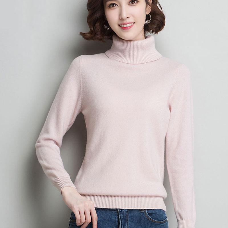 Autumn and Winter Loose Wild Cardigan Half High Neck Large Size Knitted Sweater Solid Color Comfortable Female Bottoming Shirt