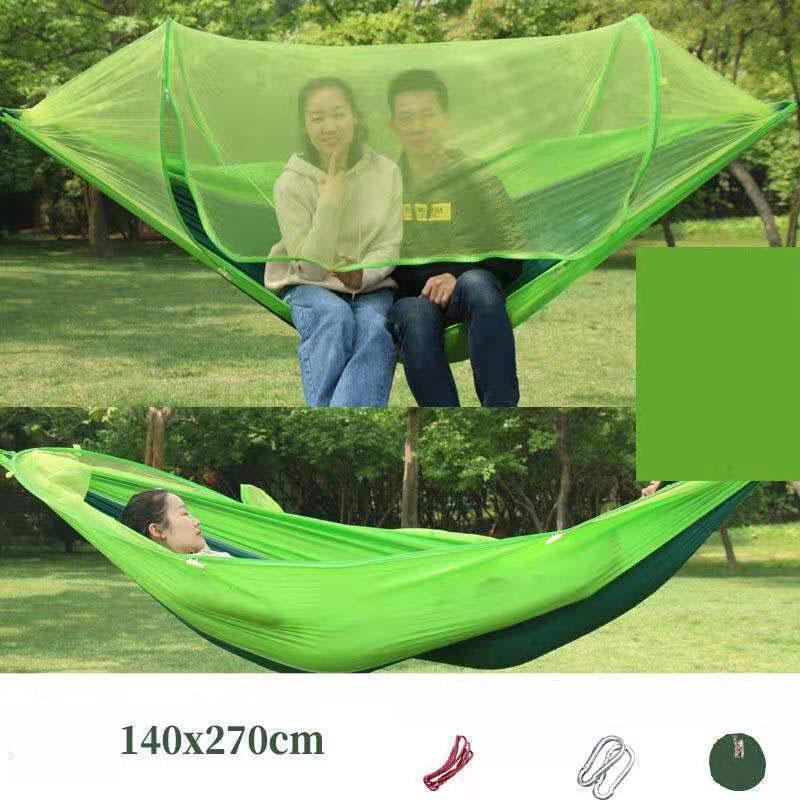 Outdoor Hammock with Mosquito Net Adult Summer Breathable Swing Double Picnic Camping Children Mosquito Net Widened Hammock