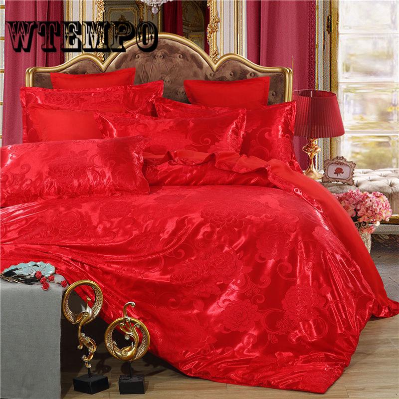 4pcs/set  Luxurious and Comfortable Bedding Set  Soft Silk Duvet Cover  Bed Sheet Pillowcase Set