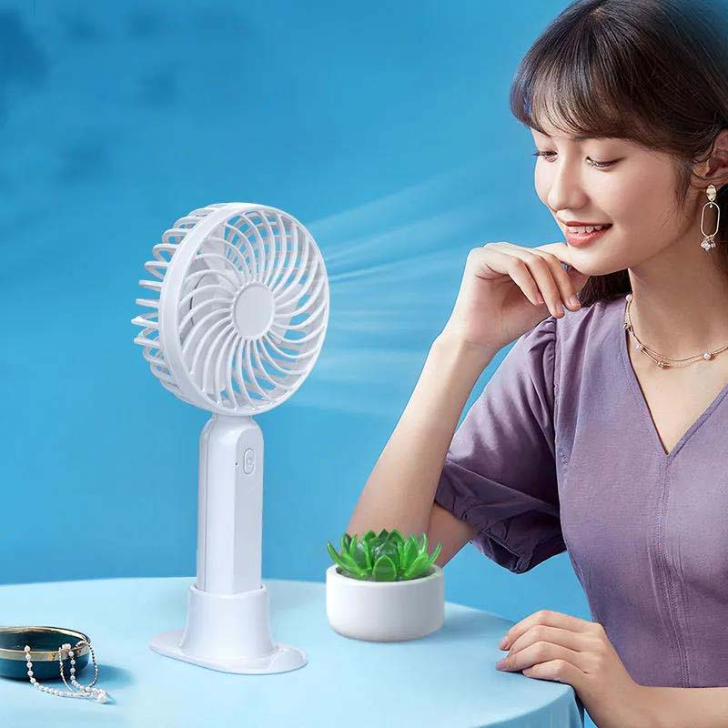 Usb Small Electric Fan Mini Fan Hand-Held Hanging Neck Portable Desktop Charging Fan