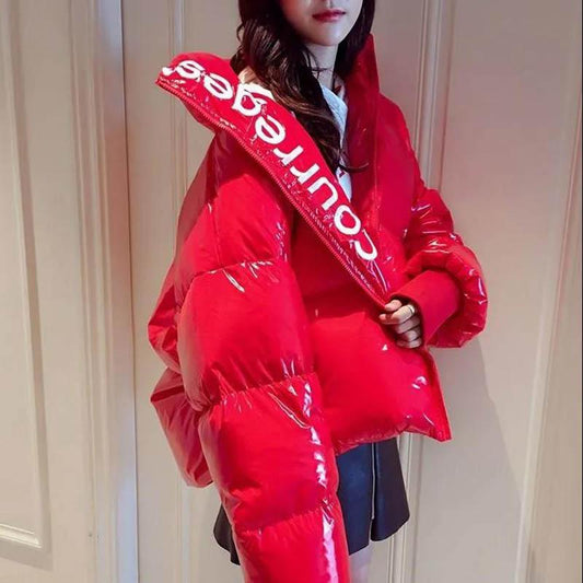 Cotton-padded Jacket Women's Short Winter Jacket Loose Student Cotton-padded Jacket Thickened Shiny Cotton Jacket