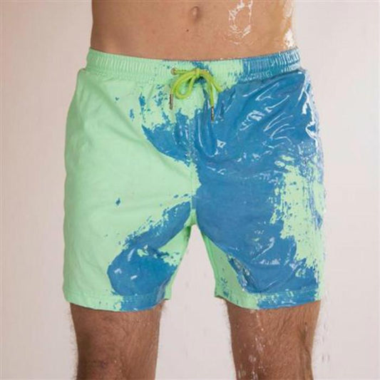 Beach Shorts Men's Magical Color-changing Swimming Shorts Summer Swimwear Swimsuit Shorts Quick-drying