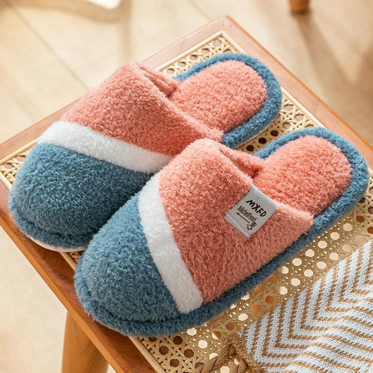 Autumn and Winter Pure Cotton Slippers Indoor Non-slip Soft-soled Shoes Warm Simple Plush Cotton Shoes