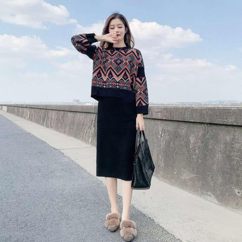 Women Loose Fall Winter Sweater Long Sleeve Knitted Casual Tops