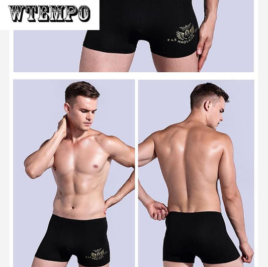 4 Pcs Elastic U Convex Underpants Underwear Boxer Briefs Soft and Comfortable Boxer Shorts for Men