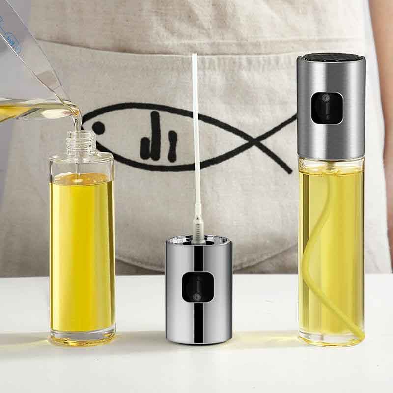 Kitchen Baking Oil Cook Spray Empty Bottle Vinegar Bottle Oil Dispenser Cooking Tool Salad BBQ Cooking Glass Oil Sprayer