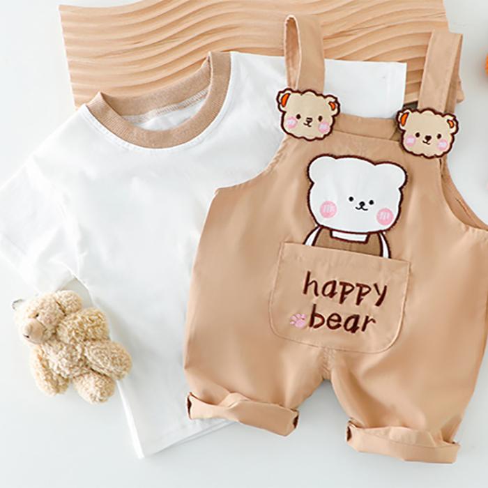 Baby Children's Suit Summer Short-sleeved Children's Clothing Cute Overalls Cartoon Pattern For Boys and Girls