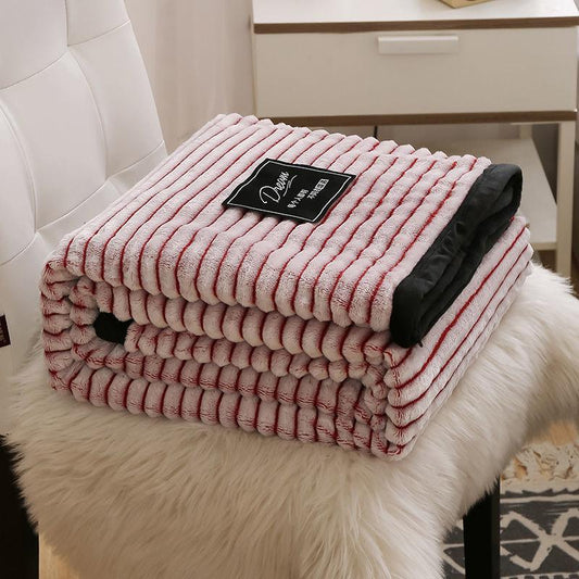 Blanket Thin Coral Fleece Blanket Office Napping Blanket Small Blanket Single Thicker Towel Air Conditioner Blanket Double Side Plus Fleece