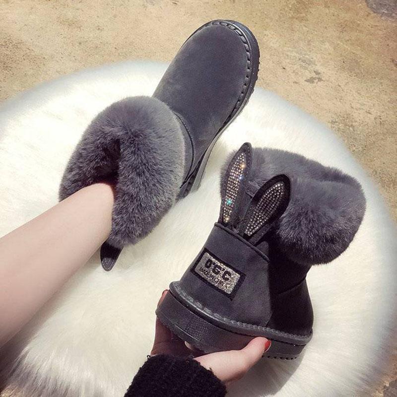 36-43 Large Size Women's Shoes Snow Boots Autumn and Winter Korean Short Boots Thick-soled Cotton Shoes Plus Velvet Women's Boots