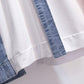 Denim Stitching T-shirt Dress Female Summer Design Sense Niche Waist Was Thin and Small Dress