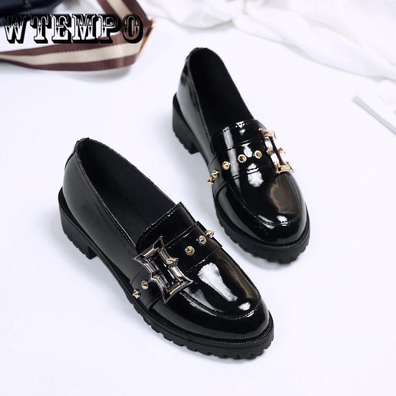 Metal Rivets  Shoes Woman Thick Heel Pumps Med High Heels Mules Shoes