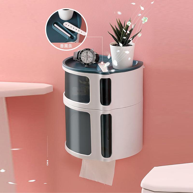 Toilet Tissue Box Toilet Free Punching Living Room Creative Stackable Paper Box Roll Paper Tube Multifunctional Rack