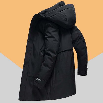 Winter Mid-length Men's Cotton-padded Clothing, Men's Cotton-padded Clothing, Cold-proof Thickening and Warm Down Jacket