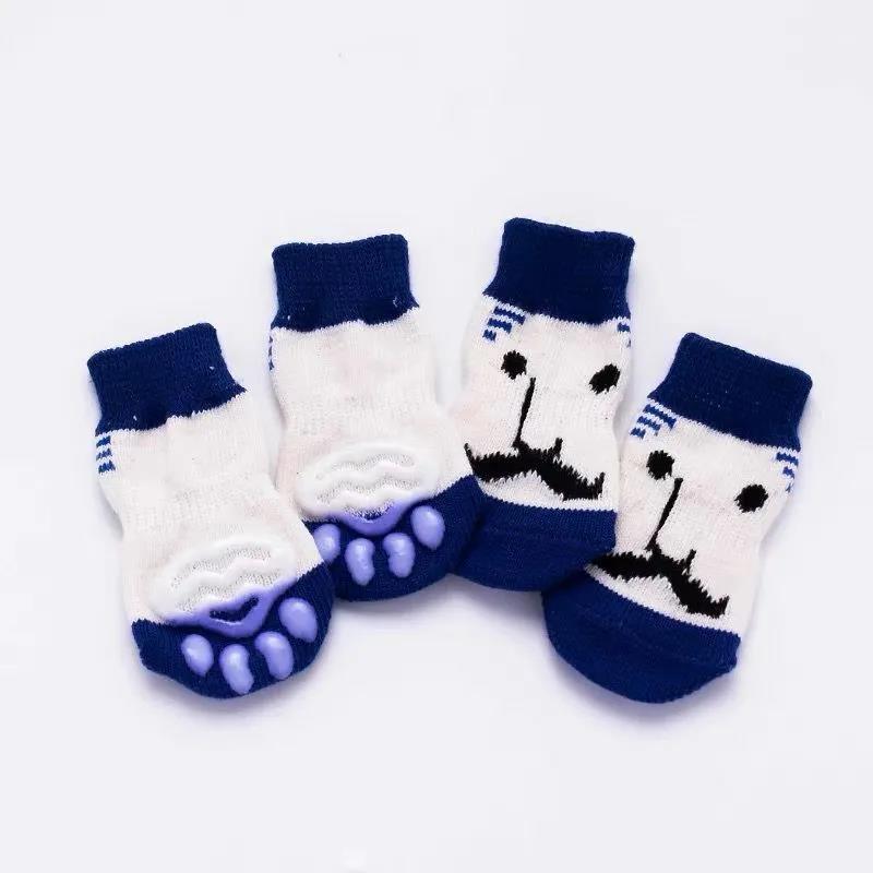 4 Packs of Dog Socks Anti-scratch Anti-dirty Non-slip Foot Cover Teacup Dog Teddy Cat Shoes Pet Dog Shoes Socks Comfy Walking Shoes Dog Cat Boot Socks