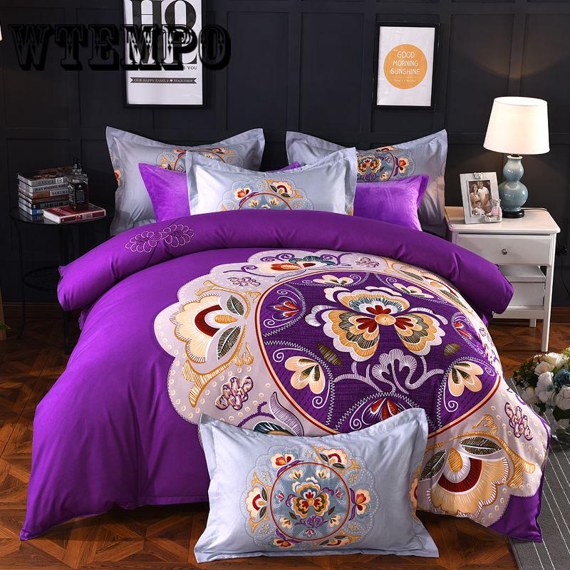 Brand Fashion 3D Flower Printing Duvet Cover Set with Pillowcase Bedding Set Quilt Cover Set