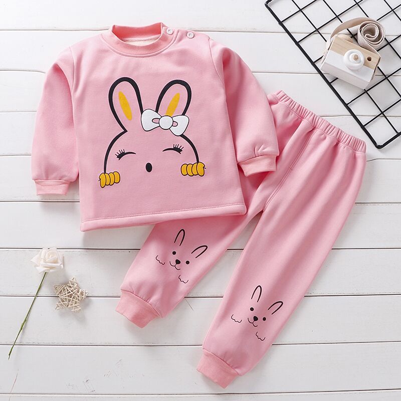 Children's Thermal Underwear Suit Baby Fleece Autumn Clothes Long Pants Boys Thermal Clothes Girls Pajamas Baby Clothes Winter