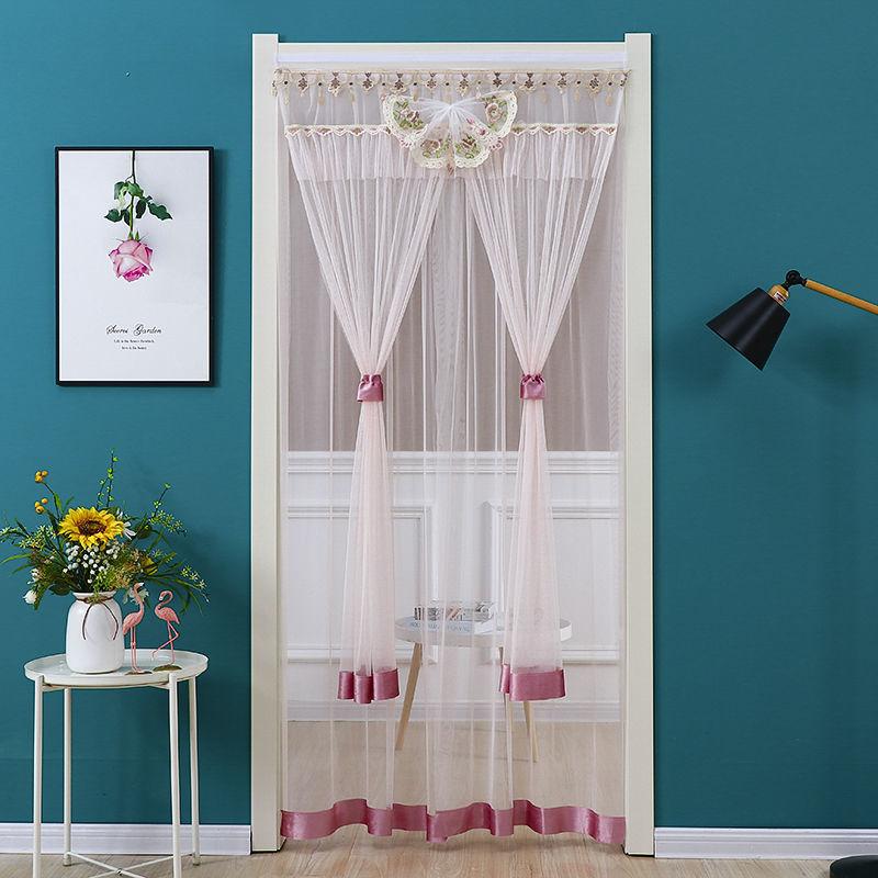 Mosquito Curtain Home Bedroom Kitchen Partition Gauze Curtain Self-adhesive Curtain Velcro Free Perforated Curtain Fabric