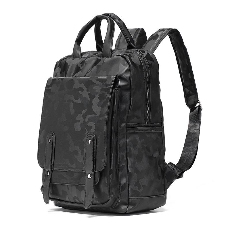 Camouflage Backpack Men Leather Anti-theft Waterproof Student Computer Outdoor Leisure Travel Bags