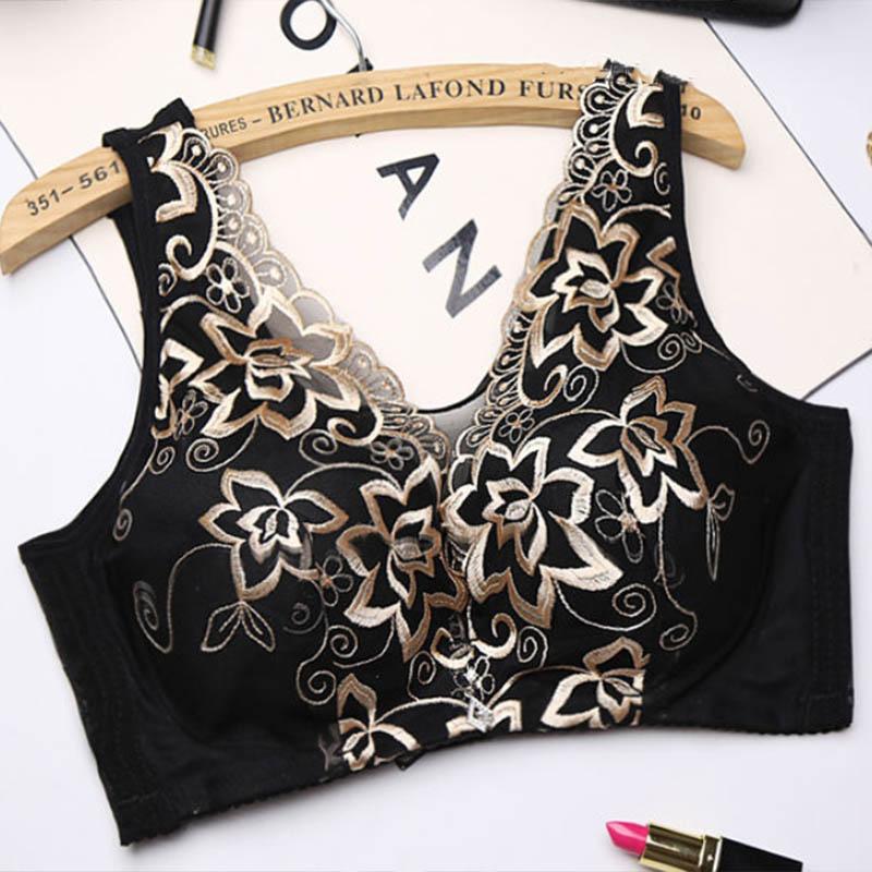 Thin Section Full Cup Tube Top Big Breasts Show Small and Large Size Gathering Breasts Embroidered Beauty Back Support Bra