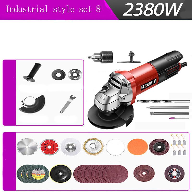 Industrial Electric Angle Grinder Set Multi-function Grinder Cutting Machine Supports 100mm RouletteA