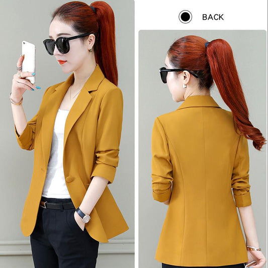 Short Paragraph Suit Jacket Female Spring and Autumn Thin Section Temperament Elegant Ladies Suit Jacket Slim Suit Jacket Women's Casual Jackets