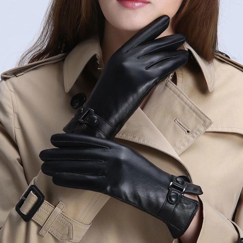 Winter Warm Leather gloves Thick gloves Woman fashion gloves Plush Cotton gloves Windproof gloves