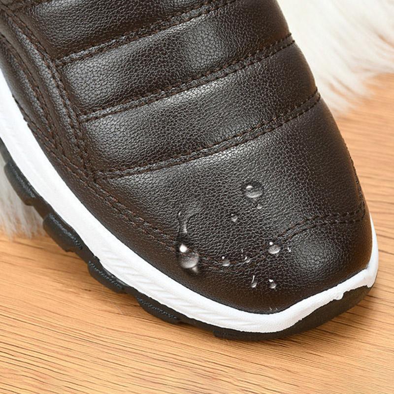 Winter Cotton Shoes Men's Casual Leather Waterproof Anti-skid Plus Velvet Warm Moccasin Shoes