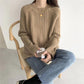 Autumn and Winter Loose Jacket Mid-length Casual Solid Color Sweater Round Neck Pullover Young Women's Top