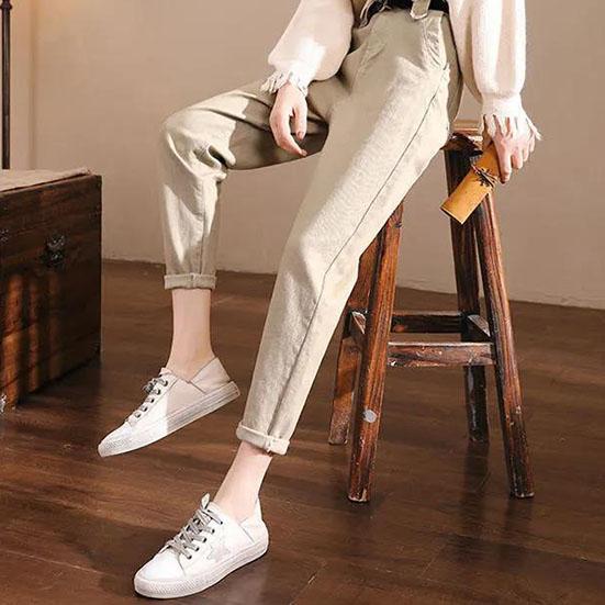 High Waist Casual Women's Overalls Loose and Thin In Spring and Summer Large Size Solid Color Harlan Pants