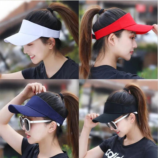 Empty Top Peaked Cap Women's Summer Sunscreen Protective Hat Anti-UV Outdoor Leisure Sports Baseball Cap Solid Color