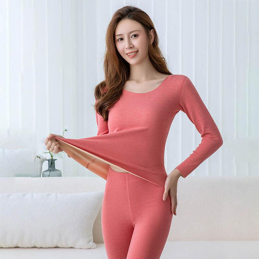 De Velvet Ladies Thermal Suit Thermal Underwear Qiuyi Long Trousers Plus Velvet Thickening Pajamas Bottoming Shirt