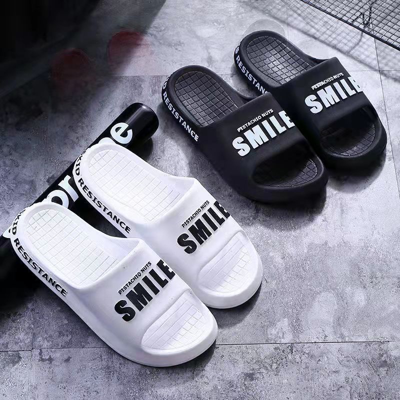 Men's and Women's Same Style Non-slip Slippers Summer Couples Home Bathroom Bath Slippers Men's Outer Wear Flip-flops Sandals and Slippers