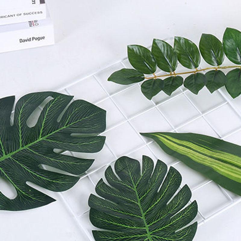 Simulation Green Plant Turtle Back Leaf Brazil Leaf Oak Leaf Decoration Landscaping Holiday Setting with Leaf Ornaments