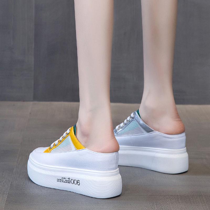 Casual High Heels Loafers Breathable Vulcanize Women Sneakers PU Round Toe Embroider Platform Wedge Tenis Feminino