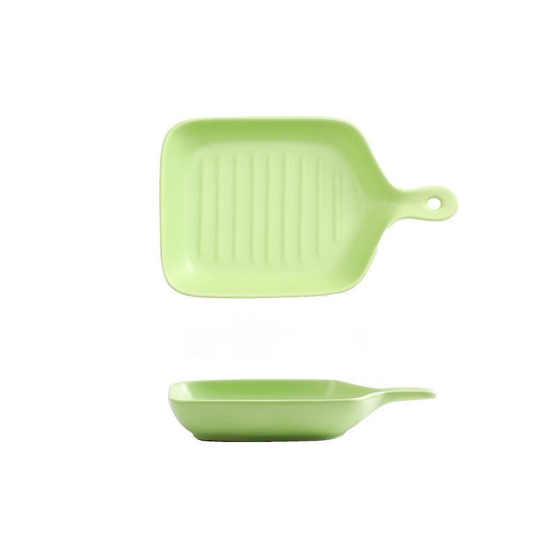 Nordic Tableware Plate Creative Net Celebrity Household Single Handle Bakeware Ceramic Oven with Cute Plates