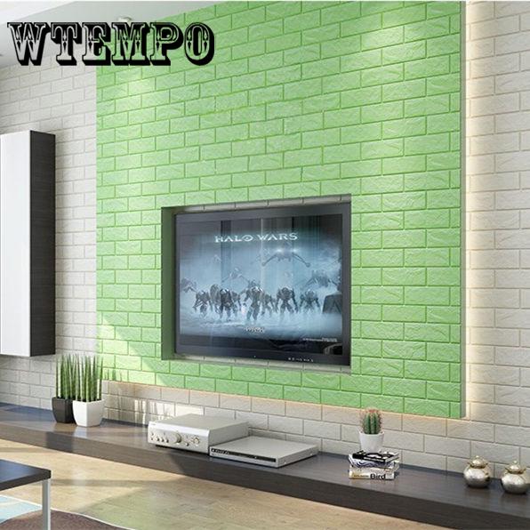 WTEMPO Brick Wall Sticker Creative Brick Pattern Wallpaper Waterproof Wall Sticker Home Decoration