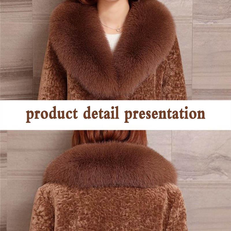 WTEMPO Sheep Shearing Fleece Coat Women Winter Mid-length Thickening Korean Loose Fleece Faux Fur Coat Women