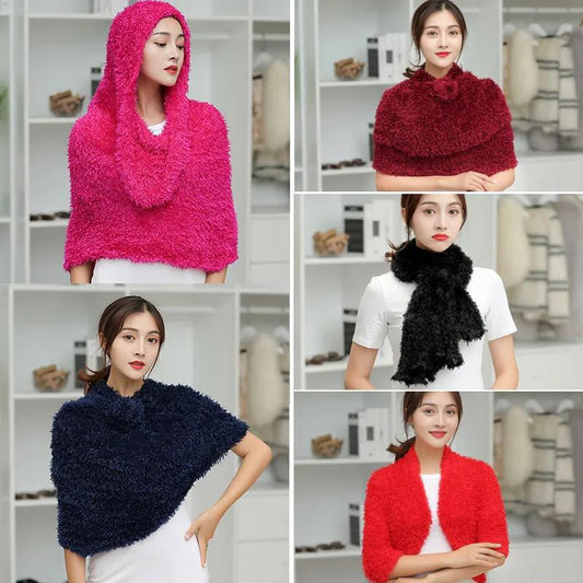 Women's Autumn Winter Bamboo Fiber Hedging Magic Scarf Shawl Bib Korean Style All Match Thickening Multi-function Versatile Shawl Dual-use