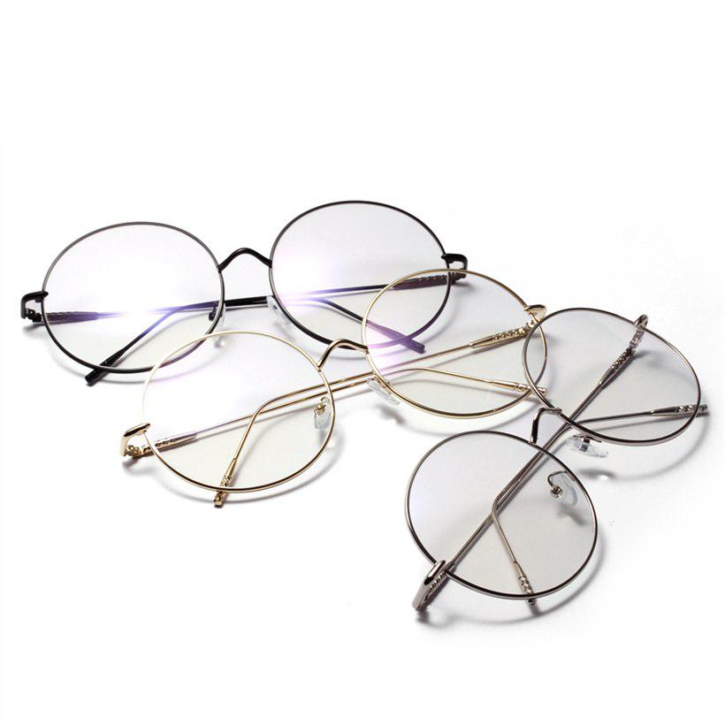 Oversized Round Glasses Frame Women Men Fashion Transparent Glasses Unisex Metal Spectacle Optical E