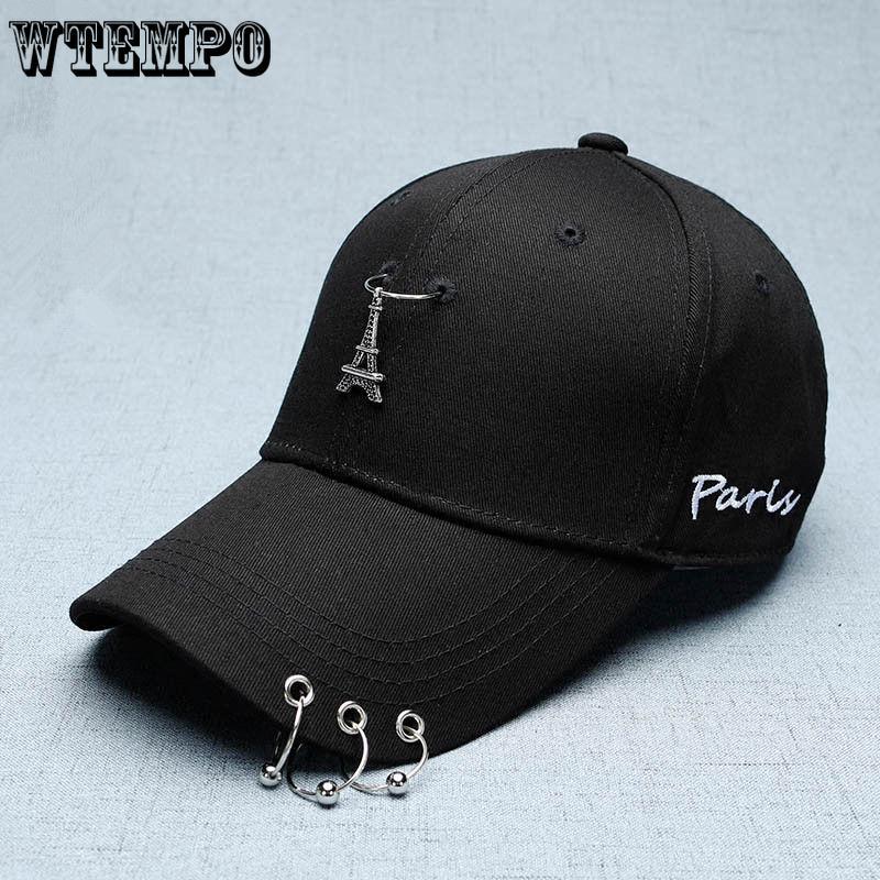 Eiffel Tower Baseball Cap With Rings Hip Hop Women Casual Cap Men Sun Hat