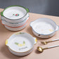 Ceramic Dishes Household Deep Dishes Tableware Dishes Baking Trays Creative Binaural Steamed Egg Discs Binaural Plates