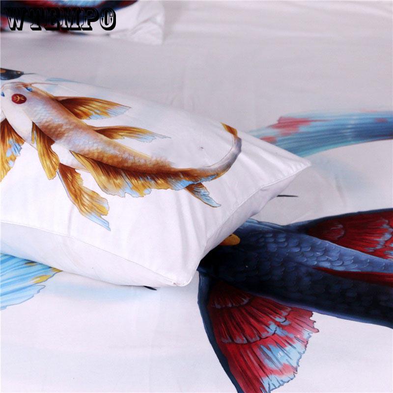 Duvet Cover Sets 3pcs Flying Fish 3D Animal Print Bedding Set Microfiber Bedclothes