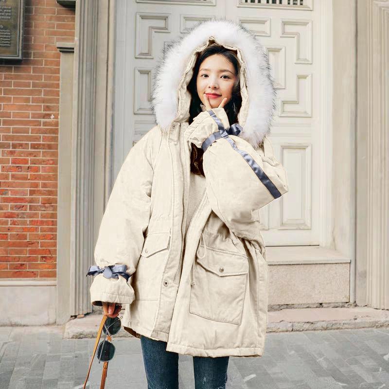 Short Loose Women's Cotton-padded Jacket Winter Fashion Female Student Jacket Korean Style College Style Thickened Waist Cotton Jacket