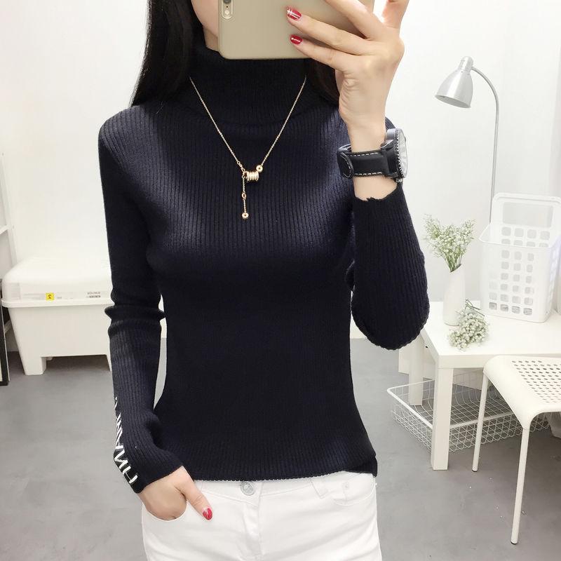 Knitting Sweaters Large Size Sweater Woman Medium and Long Section High Collar Sweater Winter