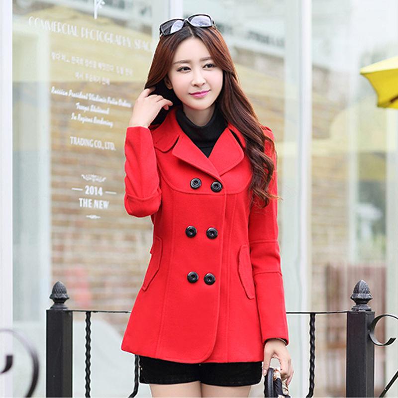 Woolen Coat Autumn and Winter Large Size Woman's Clothing Long Sleeve Warm Windbreaker Large Size