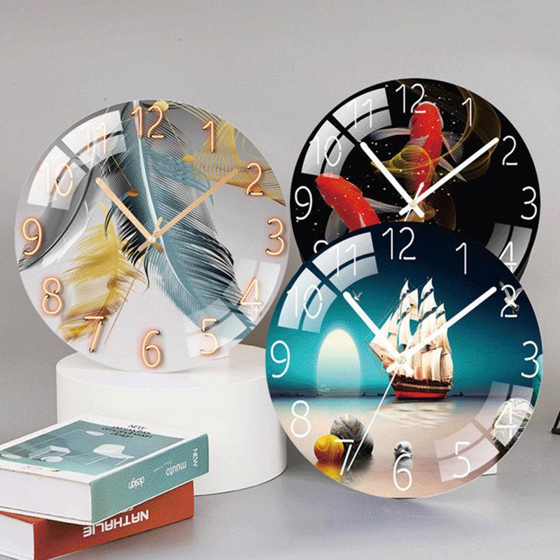 Clocks and Watches Living Room Home Wall Clock Mute Creative Quartz Clock Bedroom Clock Decoration Free Punch Wall Watch Wall