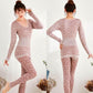 Women's Autumn Clothes Long-sleeved Bottoming Shirt, Cotton Thermal Underwear Plus Size Cotton Sweater Suit