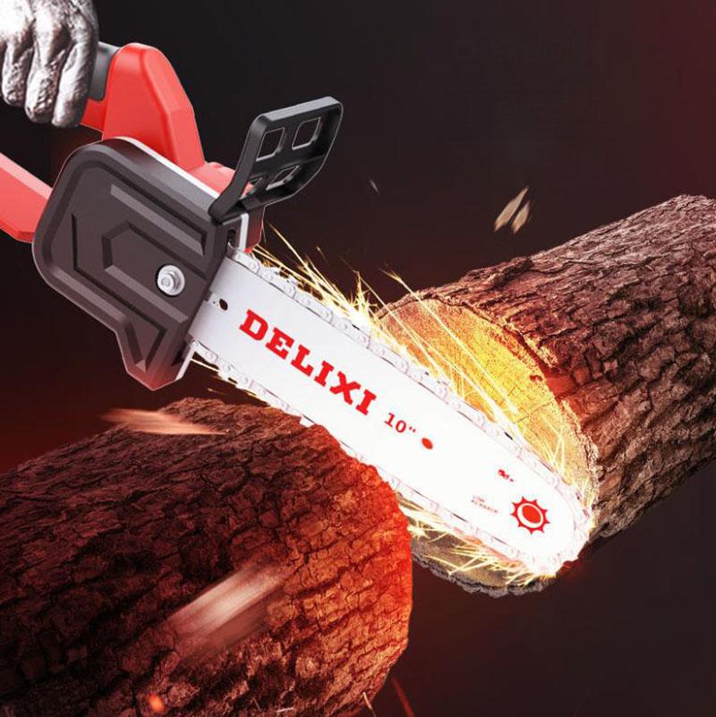 36V Electric Chain Saw Set Cordless Pruning Saw 20cm Handheld Logging Saw  with 2 Batteries and Tool Box