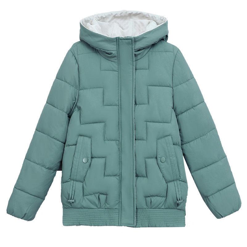 Short Hooded Down Padded Jacket Winter Women's Padded Jacket Cotton-padded Jacket Loose and Thick Warm Jacket Wild and Simple